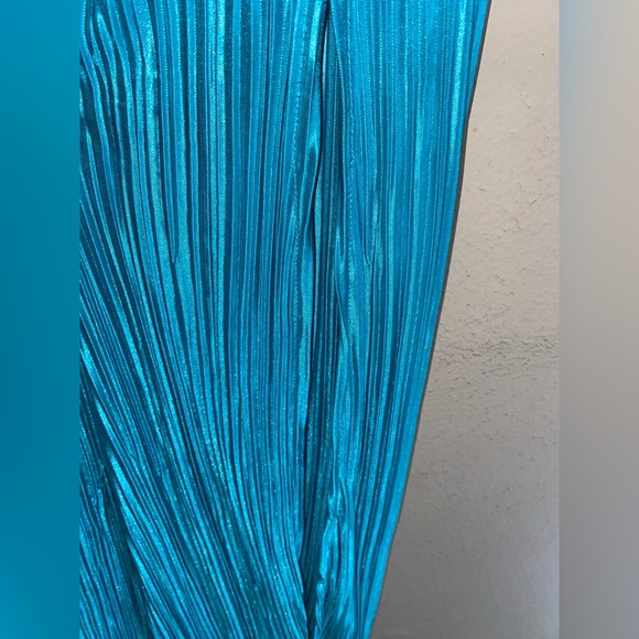 NWOT SHEIN Chiquease Strapless Turquoise Pleated Dress - Picture 5 of 13